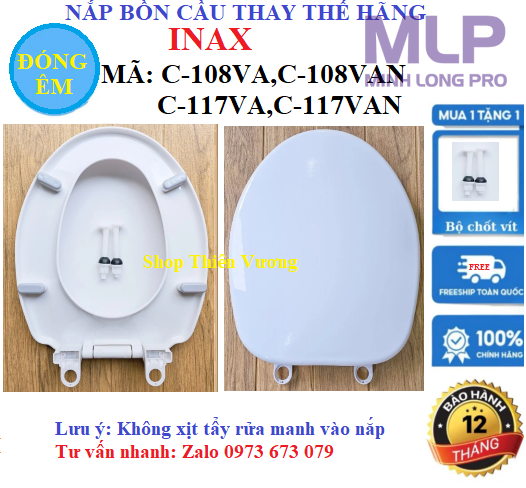 Nắp Đóng Êm Inax C-108,C-117 Là Nắp Thay Thế C-108VA,C-108VAN,C-117VA,C-117VAN