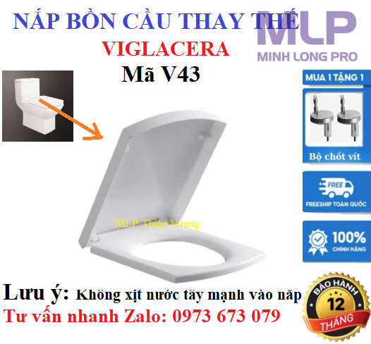 Nắp Viglacera V43 Thay Thế Đóng Êm