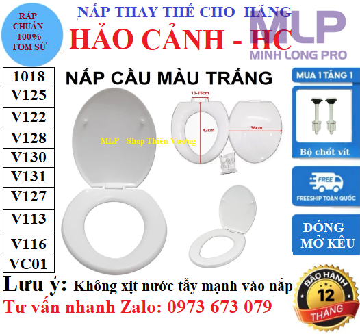 Nắp Bồn Cầu HC Hảo Cảnh Đóng Kêu. Nắp Thay Thế Bồn Cầu Két Rời
