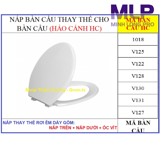 Nắp Bồn Cầu HC Hảo Cảnh Đóng Êm. Nắp Thay Thế Bồn Cầu Két Rời