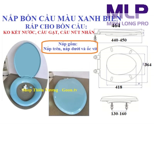 Nắp Bồn Cầu Màu Xanh Biển